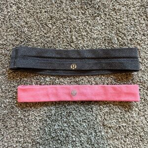 lululemon athletica Charcoal and Rose Hairbands headband bundle